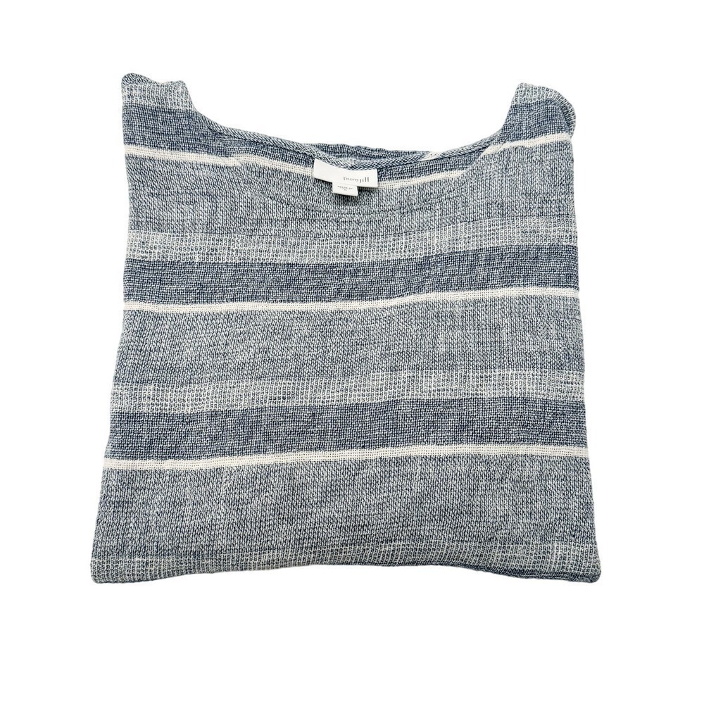 Pure Jill Striped Linen Cotton Shirt Top Size Small